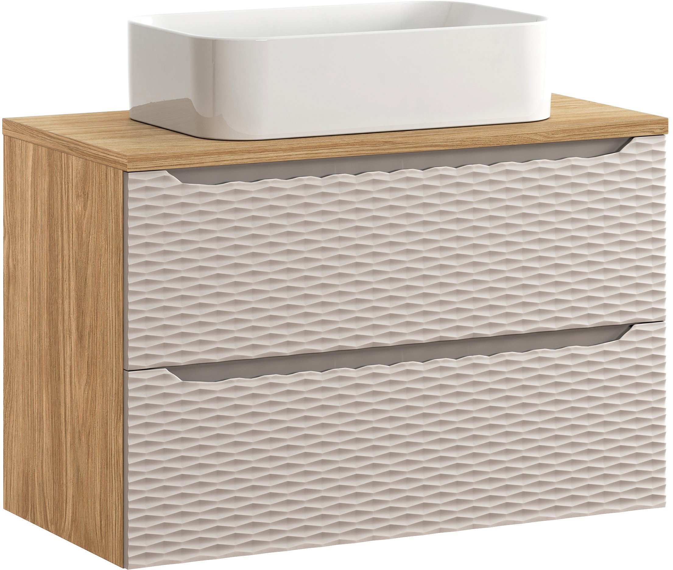 Zestaw meblowy 90cm z blatem i umywalką nablatową Kati