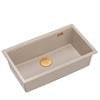 LOGAN 110 GraniteQ zlewozmywak pearl beige 76x45x23,5 cm 1-komorowy wpuszczany z syfonem manualnym miedziany