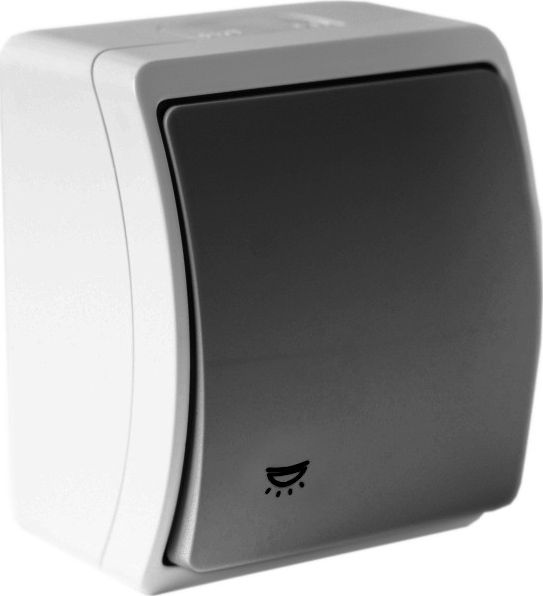 Doktorvolt Włącznik wyłącznik światła łącznik pojedynczy IP44 popiel/grafit 156-08 DV 8264