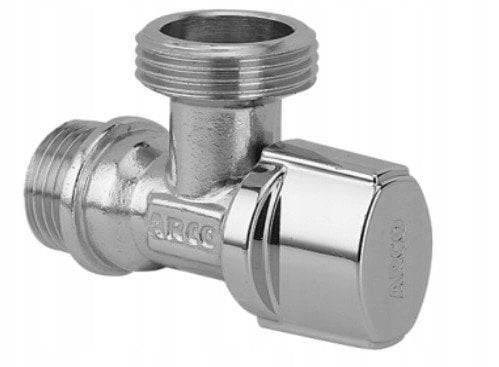 Zawór kątowy kulowy 1/2 x 3/4 LAVADORA pokretło ABS