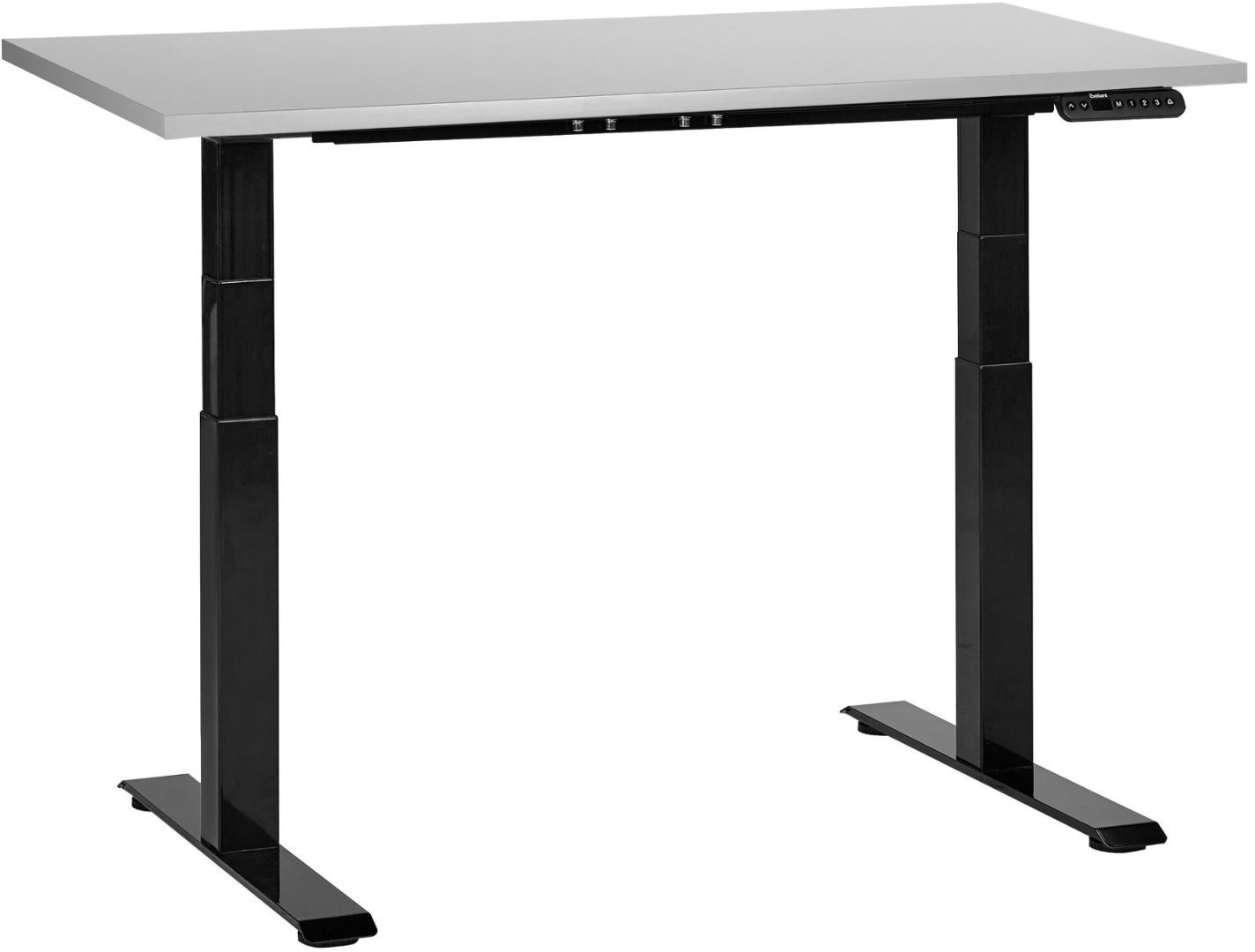 Biurko Beliani Biurko regulowane elektrycznie 120 x 72 cm szaro-czarne DESTINES