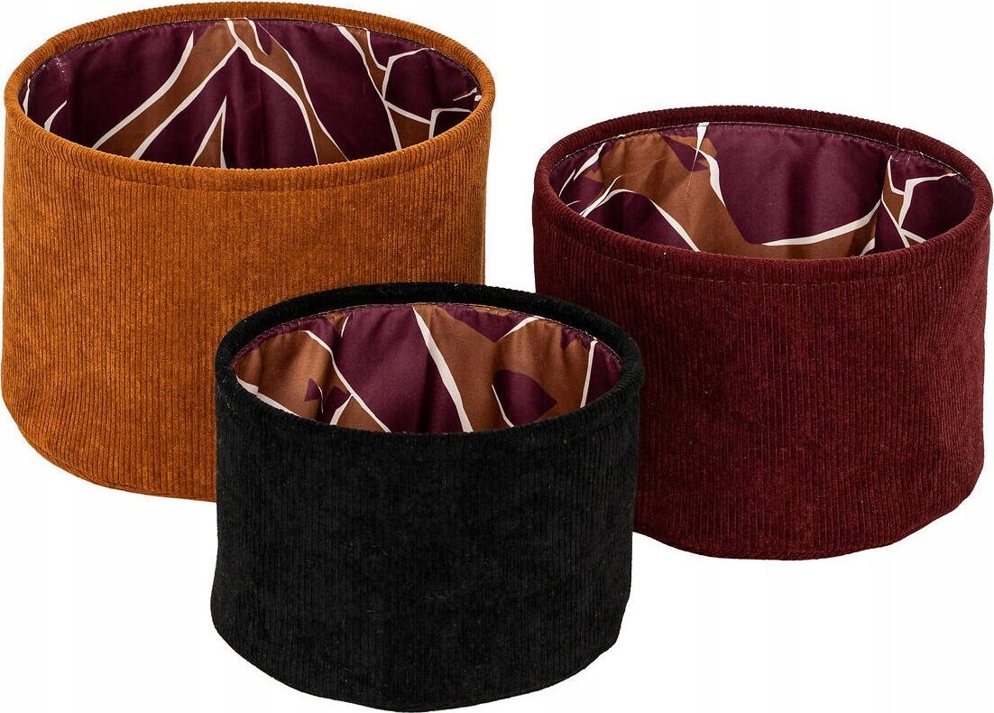 Atmosphera Kosze welurowe AUTUMN, 3 sztuki