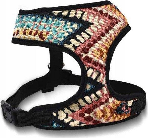 Barry King Szelki dla psa, z wytrzymałej tkaniny, wzór boho, max. Obw. Szyi 28cm, obw. Klatki 34-45cm