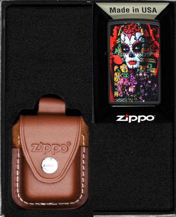 Zestaw ZIPPO Zapalniczka SUGAR SKULL WOMAN DESIGN Prezentowy No2