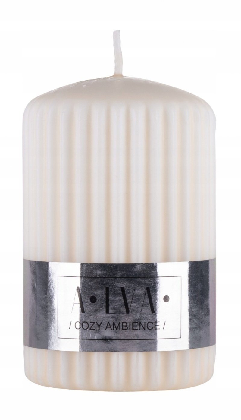 Donau Home Świeca ryflowana świeca słupkowa Alva, 60x90mm, kremowy
