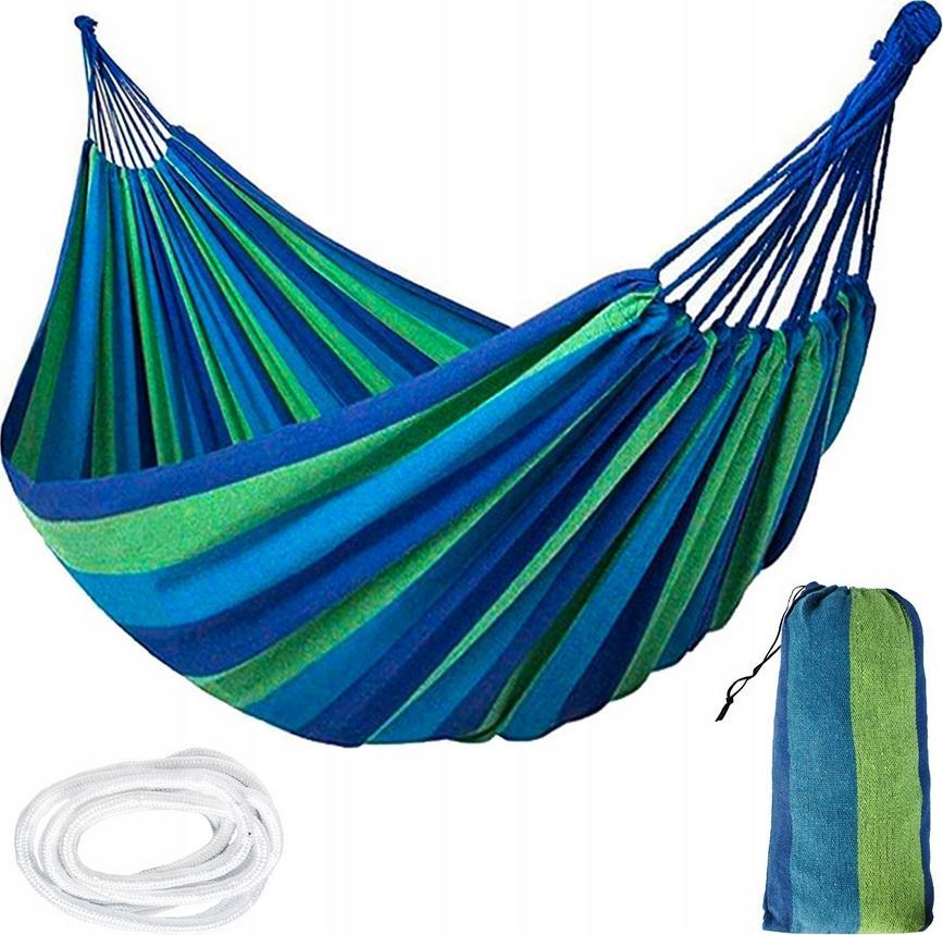 SunActive Duży Hamak 2-OS Ogrodowy Mocny Torba Pokrowiec XXL