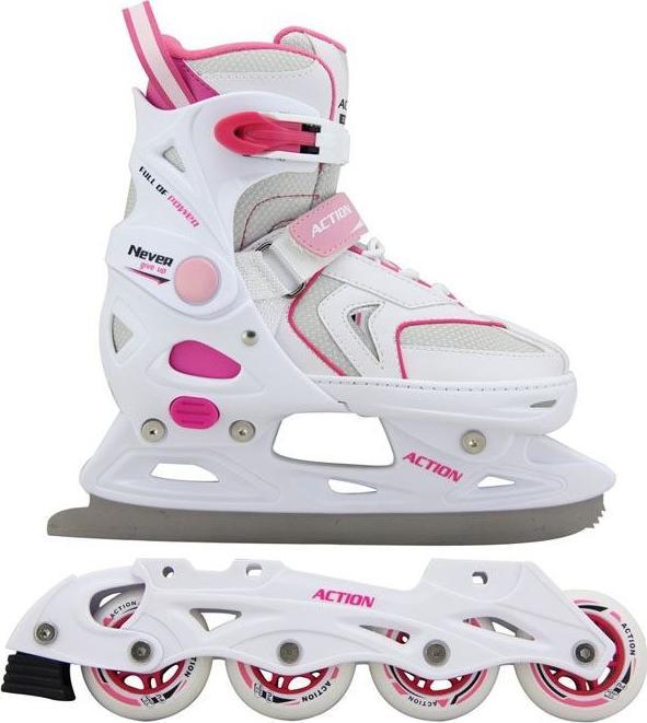 Rolki CorbySport AC43312 z wymienną płozą regulowane białe r. 29-32