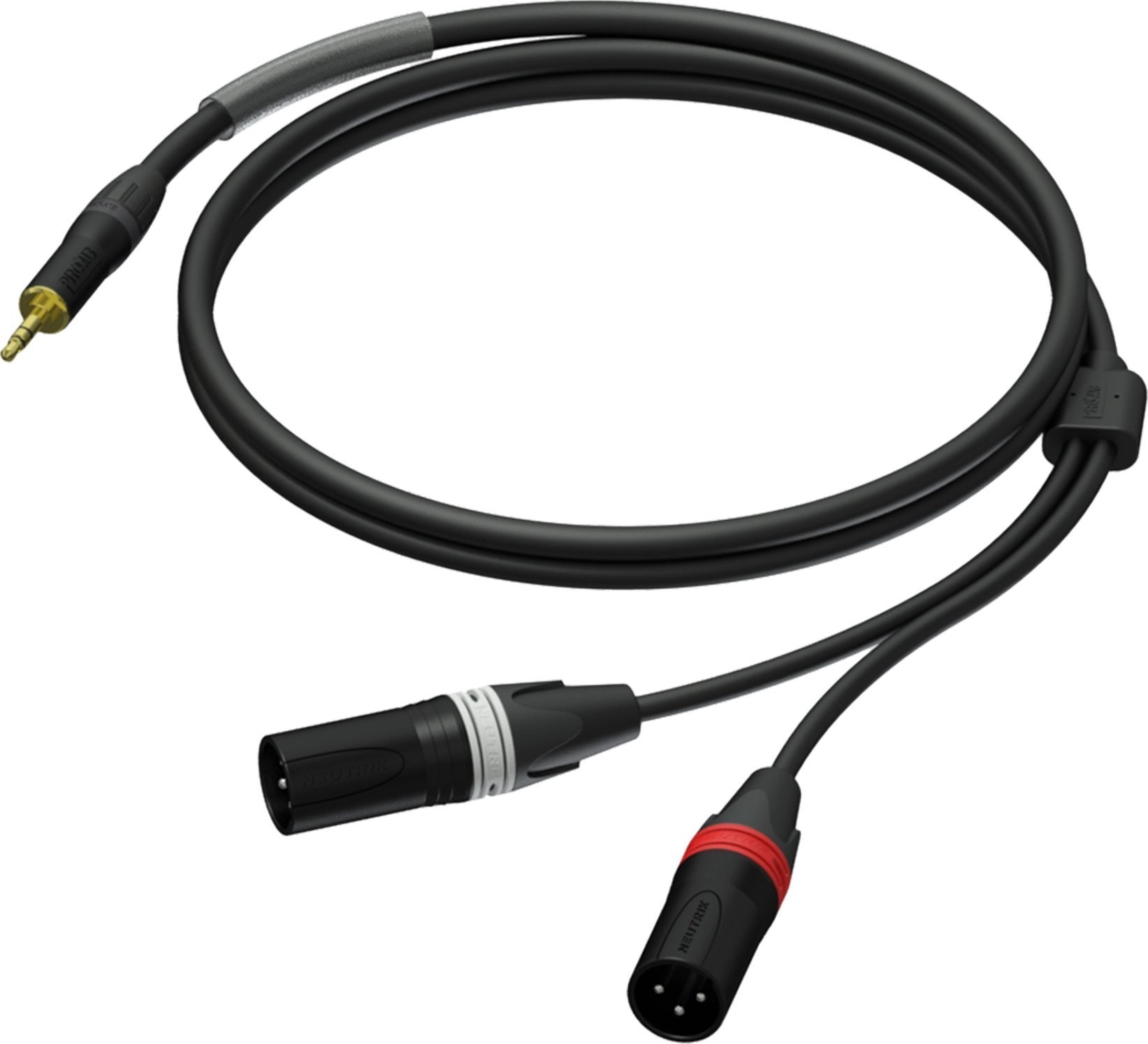 Kabel Procab Kabel PROCAB PRA712/3, jack 3,5mm (M) stereo do 2x XLR (M) (3m)
