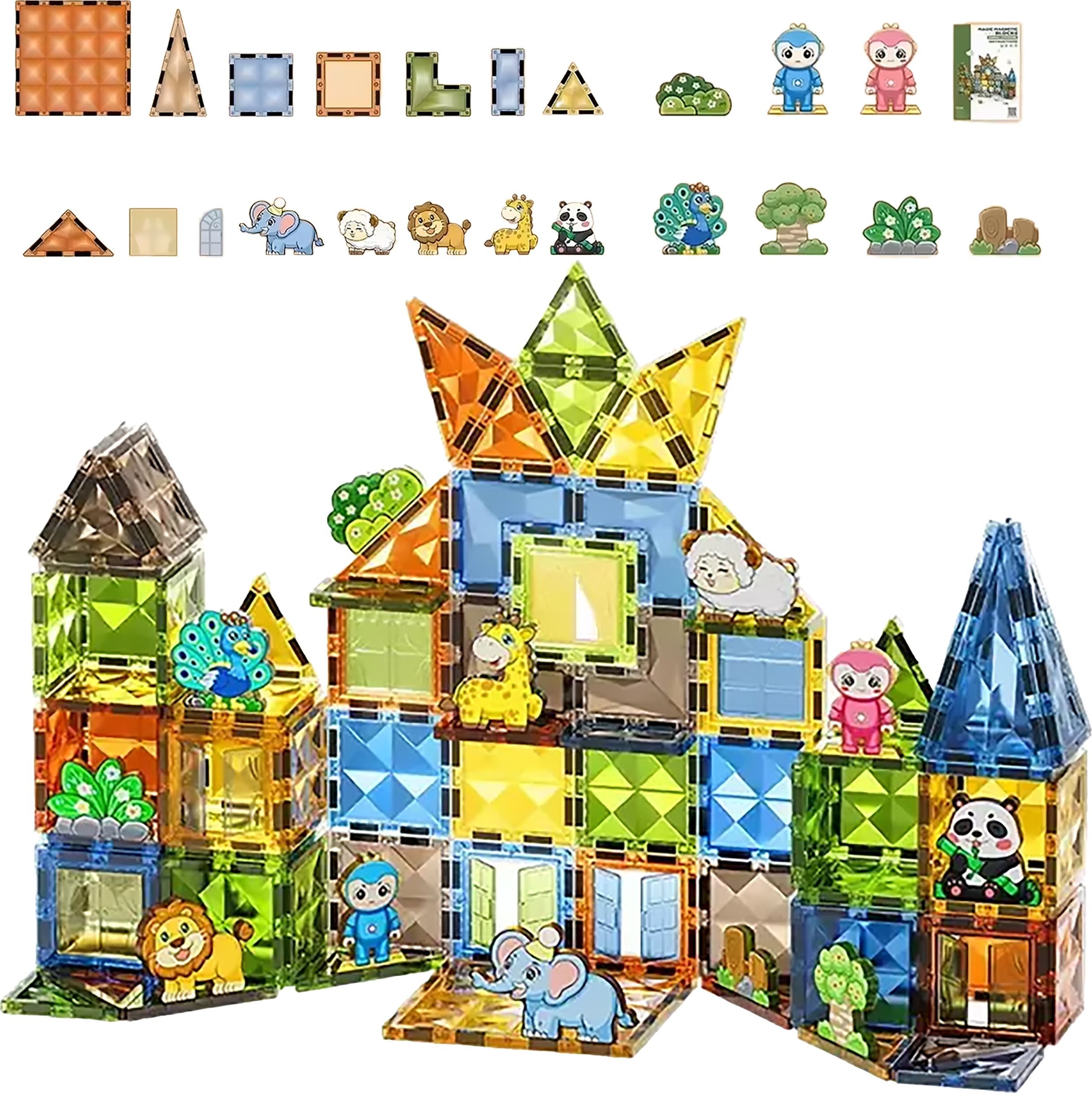 Konstrukcyjne Klocki Magnetyczne ZWIERZĘTA 116 El.