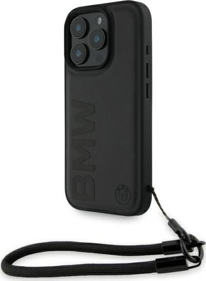 BMW BMW BMHCP16X23RMRLK iPhone 16 Pro Max 6.9" czarny/black hardcase Signature Leather Wordmark Cord