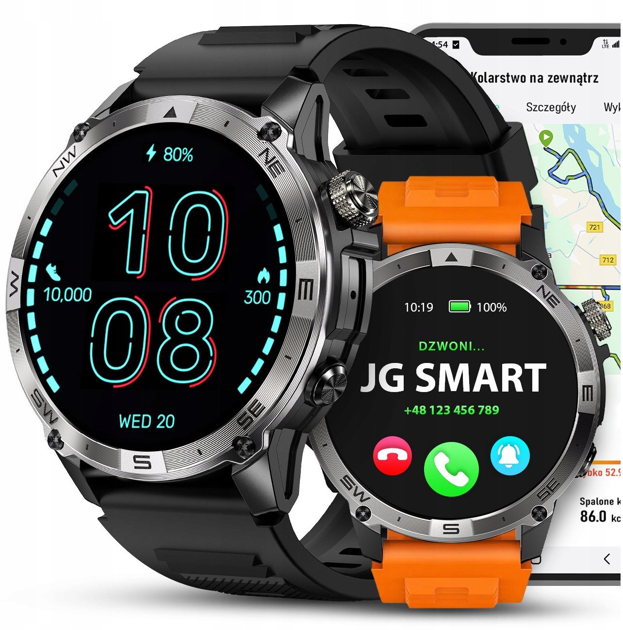 SMARTWATCH MĘSKI POLSKIE MENU GPS WODOODPORNY SMART WATCH KROKOMIERZ PULS