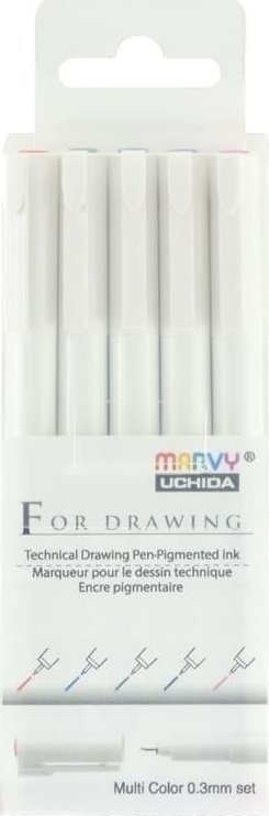 Cienkopisy graficzne 0,3mm 5 kolorów