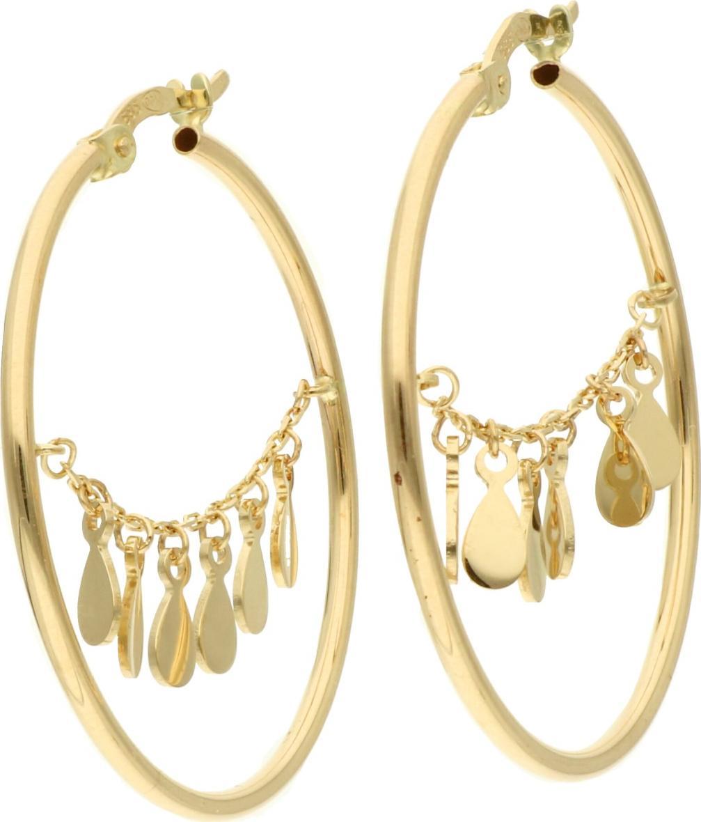 Rosanto Złote kolczyki koła z łezkami 585 14k