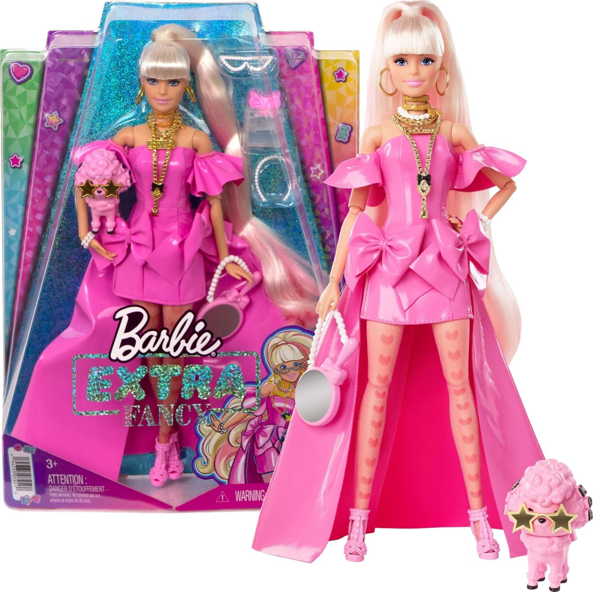Lalka Barbie Mattel Extra Fancy Różowy strój HHN12