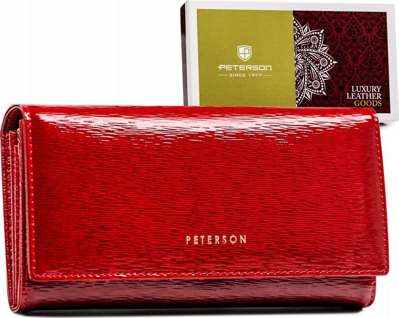 Peterson Portfel damski z lakierowanej skóry naturalnej Peterson NoSize