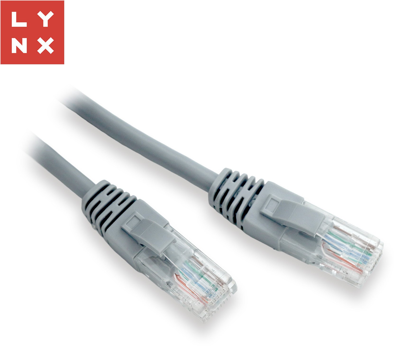 LYNX UTP patch kabel Cat5e, PVC, CCA, 7m, šedý