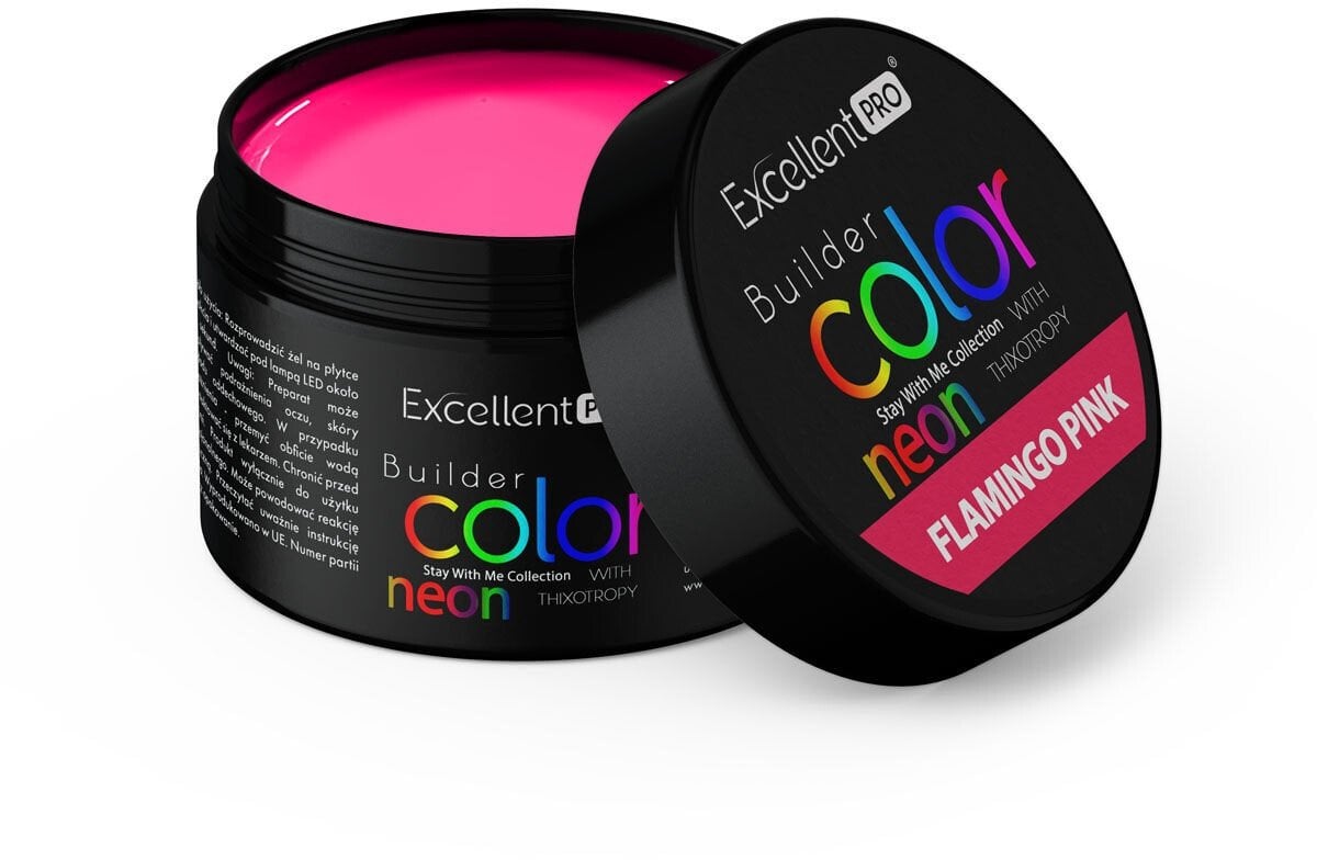 Excellent PRO Builder Color Neon With Thixotropy żel budujący Flamingo Pink 15g