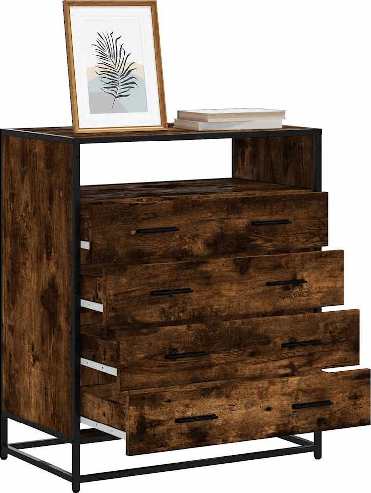 vidaXL vidaXL Komoda, przydymiony dąb, 70x41x70 cm, materiał drewnopochodny