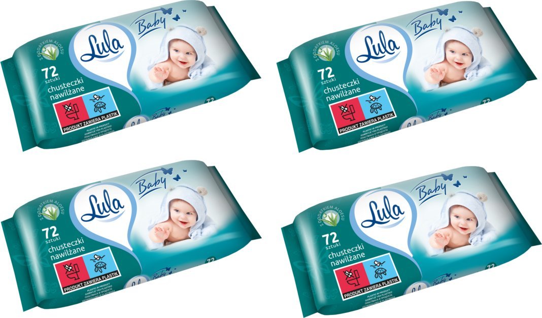 Lula Chusteczki nawilżane z Aloesem 4x72 szt.