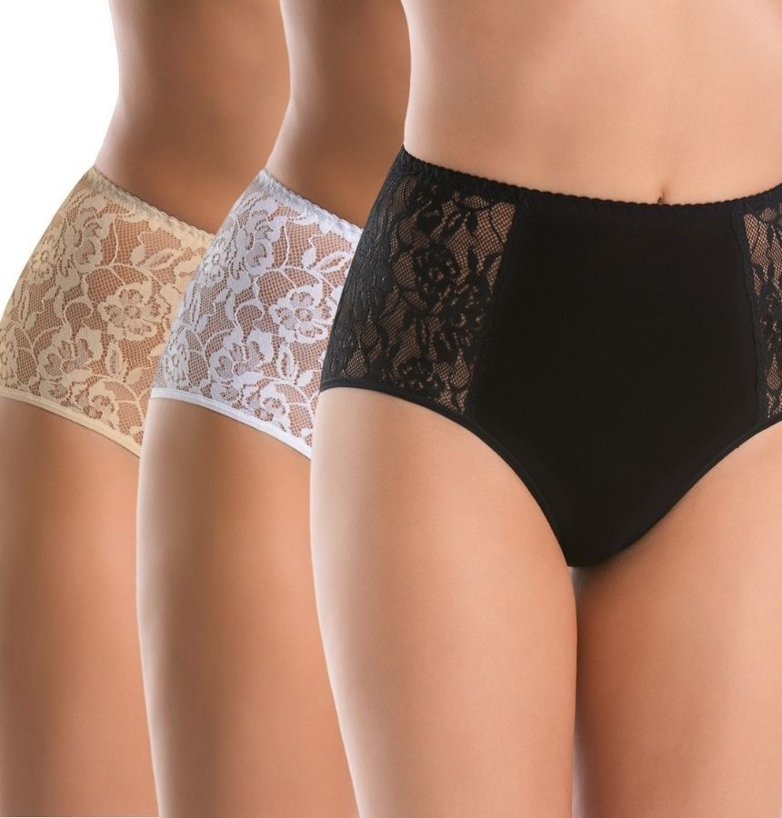 Teyli Wielopak majtek damskich Loren 3XL Czarny-biały-beżowy