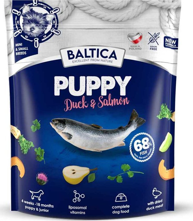 Baltica BALTICA Puppy & Junior Łosoś Karma sucha dla psów z Kaczką dla małych ras 1kg