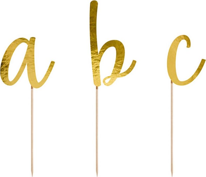 Party Deco Topper na tort Złoty Alfabet - 53 szt. uniwersalny