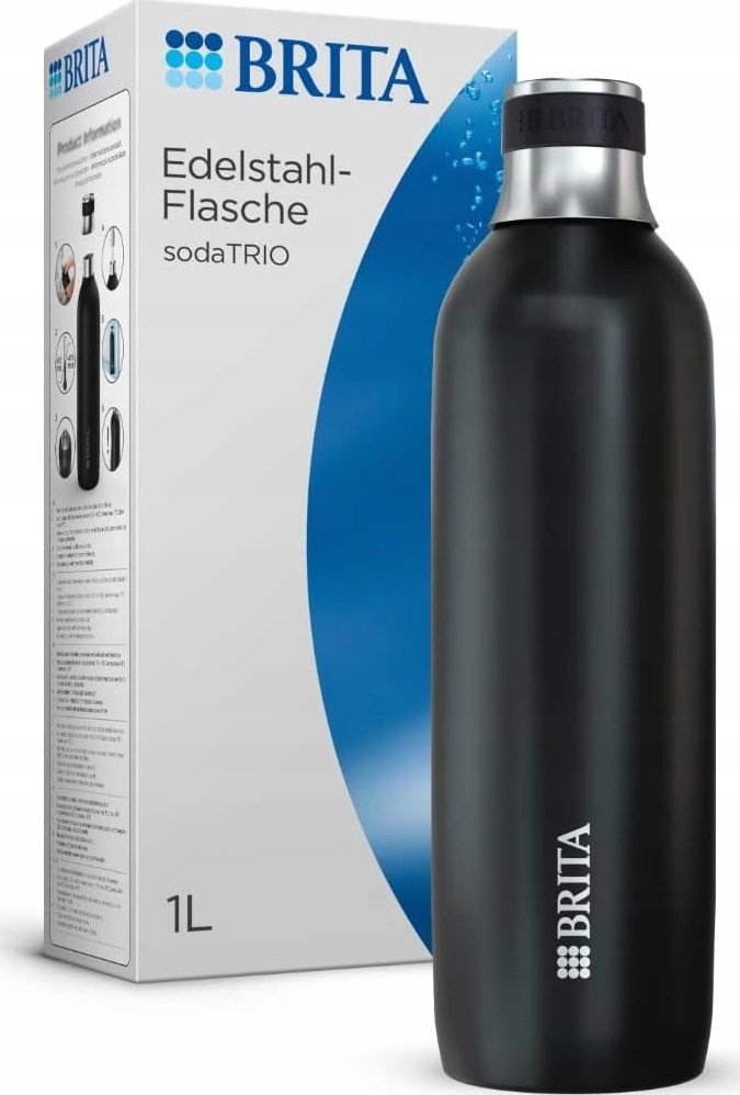 Brita Butelka SodaTrio 1 L Stal czarna