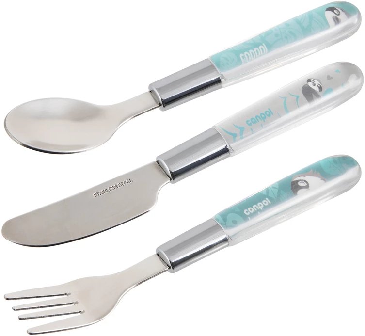 Zestaw sztućców ze stali nierdzewnej Exotic Animals niebieski 9/477