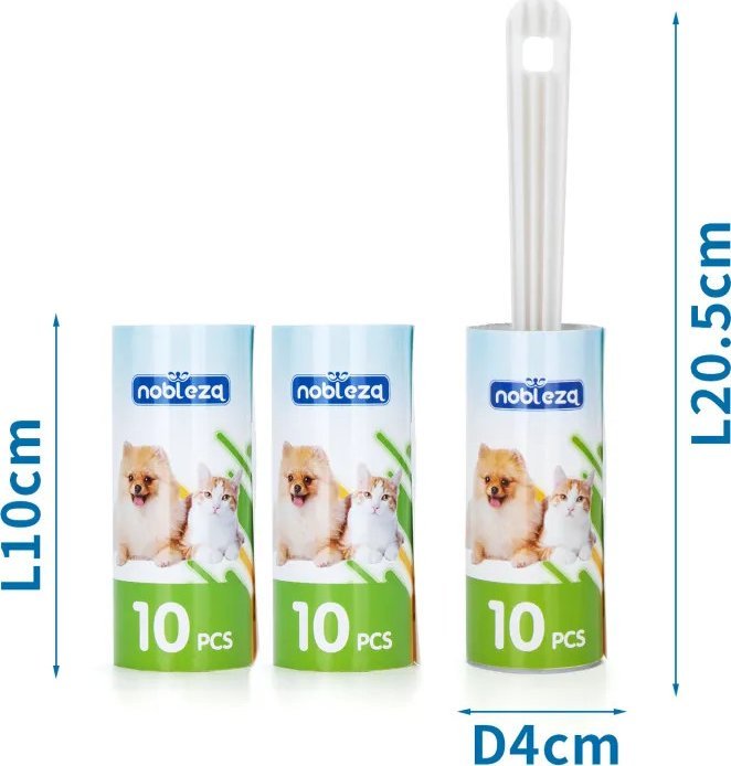 Nobleza Szczotka do czyszczenia sierści zwierząt 1+2 wkłady Naklejka na sierść zwierząt 1+2 wkłady