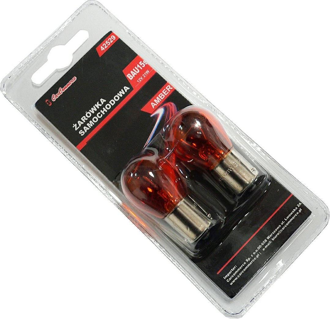 Carcommerce ŻARÓWKA 12V 21WBAU15s AMBER 2szt. blister