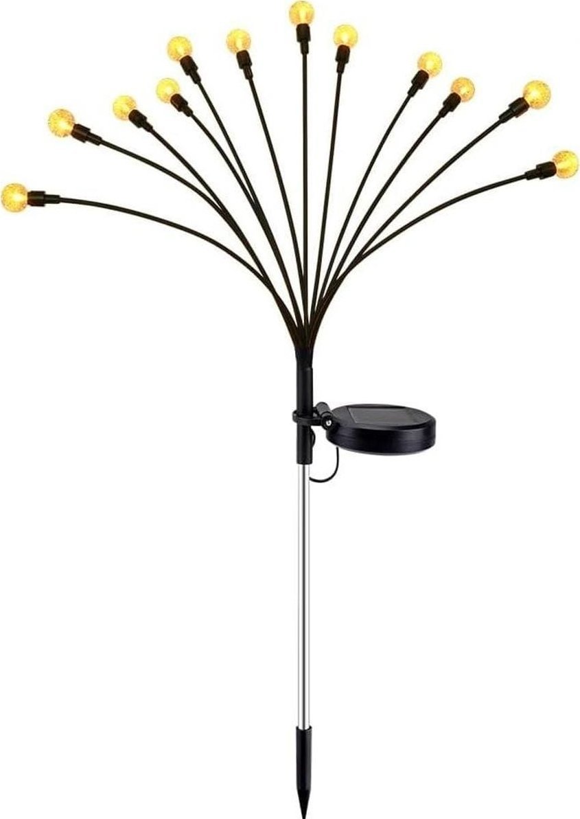 LAMPA SOLARNA TAŃCZĄCE NA WIETRZE KULECZKI BIAŁE 12 LED 72CM CIEPŁY BIAŁY