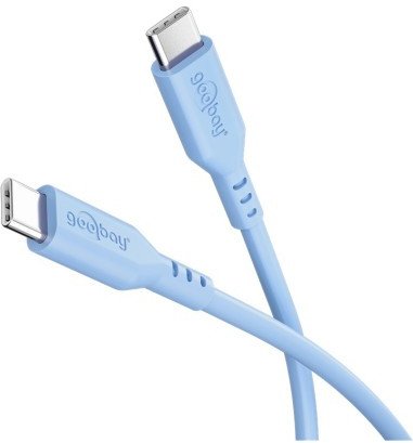 Kabel silikonowy USB-C, 1,5 m, niebieski