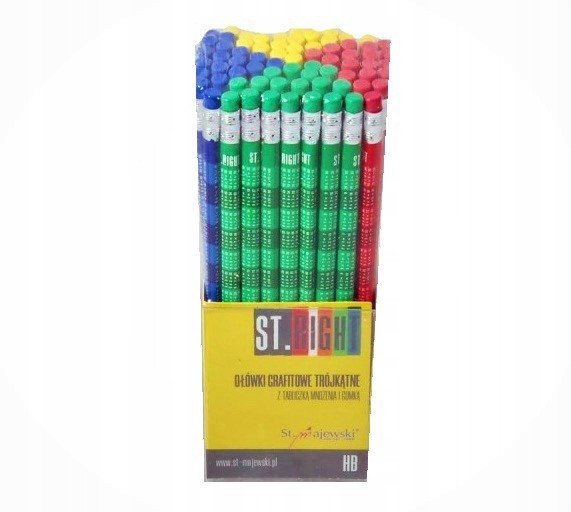 Ołówek trójkątny HB z tabliczką mnożenia ST.RIGHT p72 mix cena za 1szt