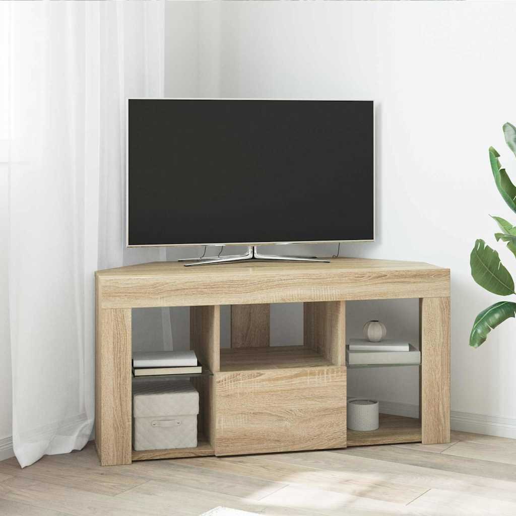 vidaXL Kątowa szafka LED pod telewizor dąb sonoma 105 x 40 x 68 cm