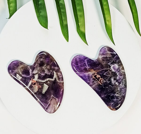 Kamień Gua Sha do masaży i relaksu fioletowy ametyst Yeye
