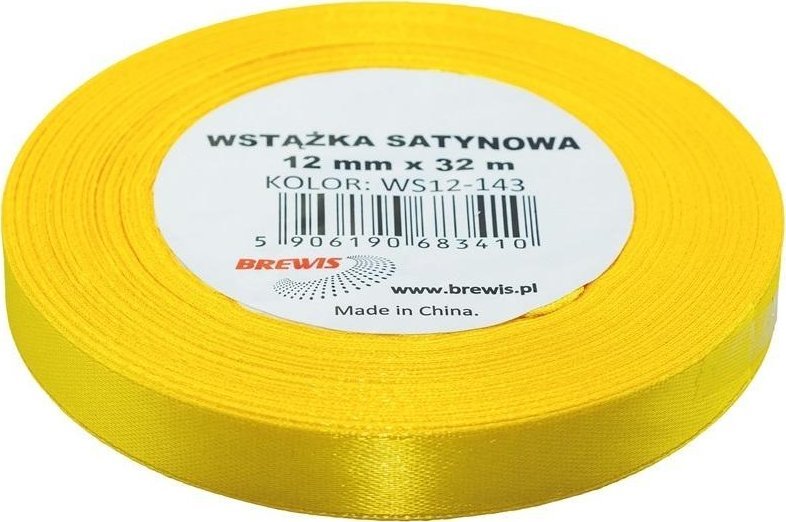 Wstążka satynowa żółta 12mmx32m