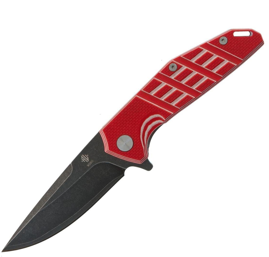 Womsi Falke nóż składany red white G10 S90V