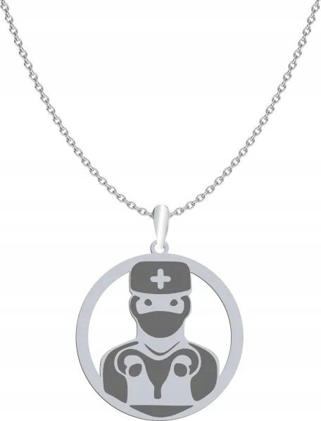 Radziszewska Jewellery Naszyjnik dla Lekarza Ginekologa srebro GRAWER