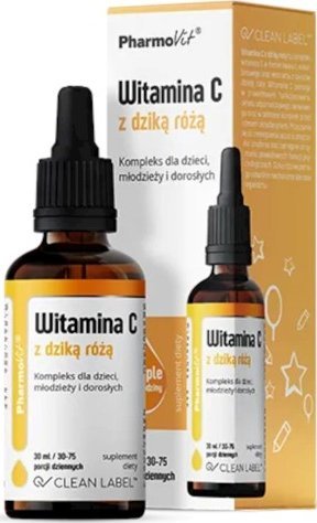 WITAMINA C Z DZIKĄ RÓŻĄ BEZGLUTENOWA W KROPLACH 30 ml - PHARMOVIT