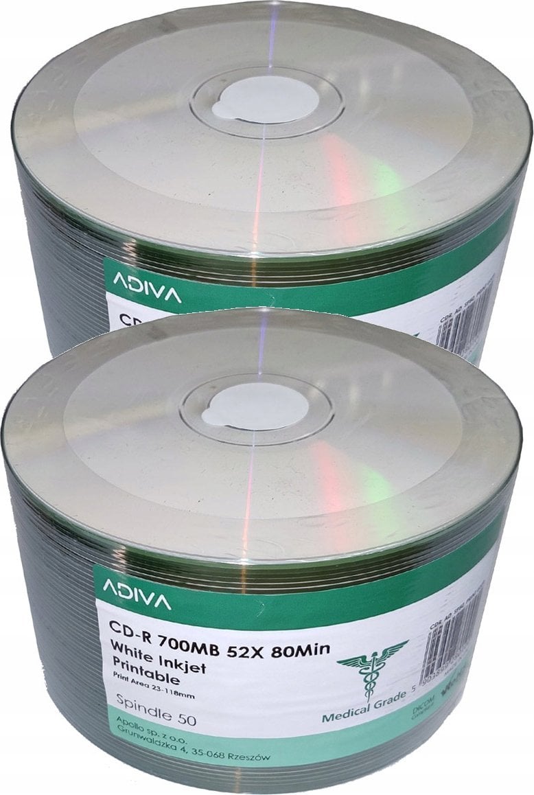 Adiva Adiva Medica CD-R 700MB 53X Printable SP50 0209