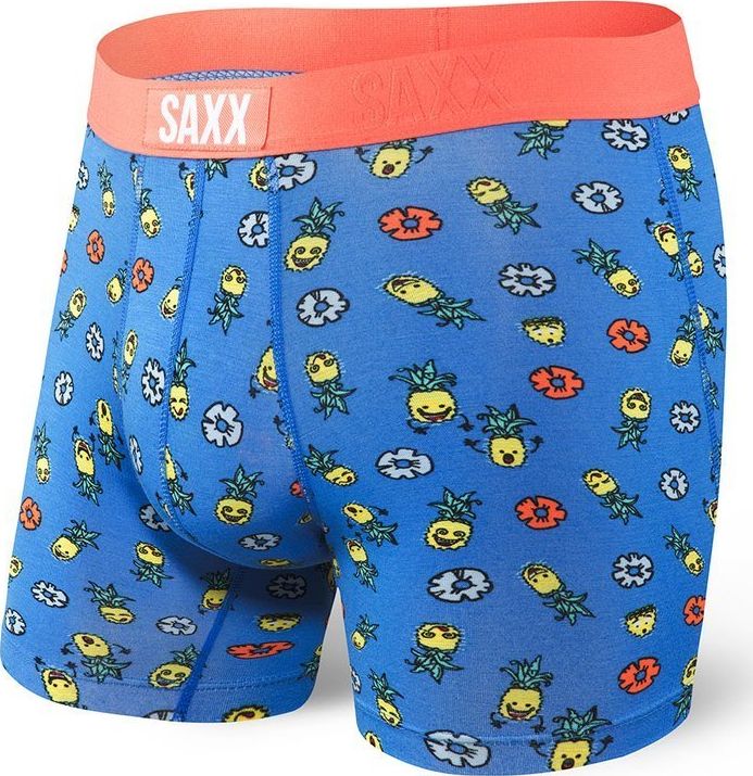 SAXX Bokserki męskie Vibe Boxer Brief Blue Pinapple Bash r. S