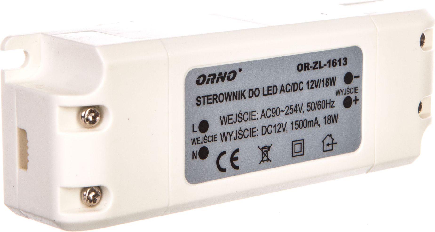 Orno Zasilacz LED 12V DC 18W 1,5A IP20 (OR-ZL-1613)