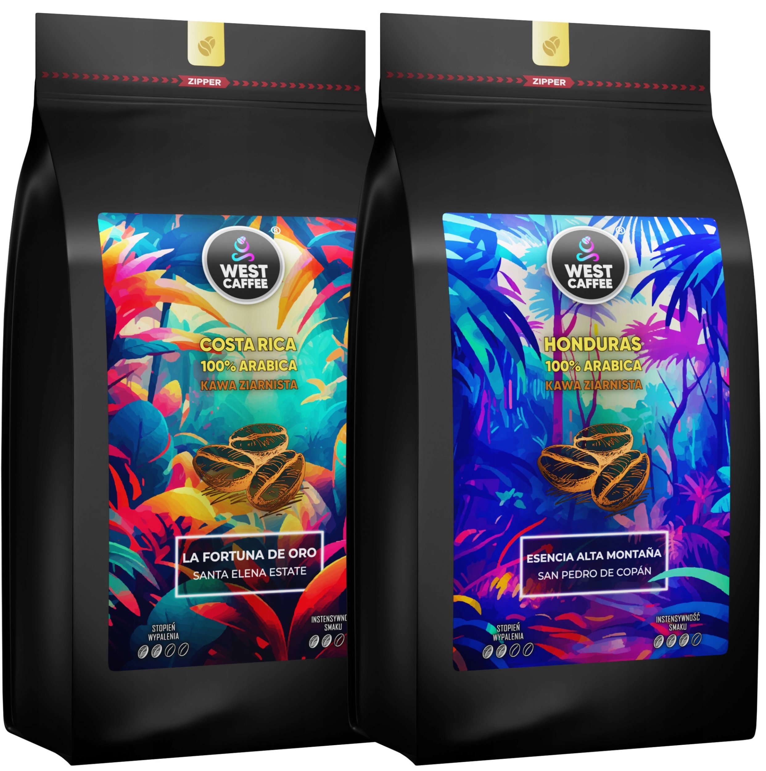 Kawa Ziarnista West Caffee ZESTAW 2kg Kostaryka + Honduras