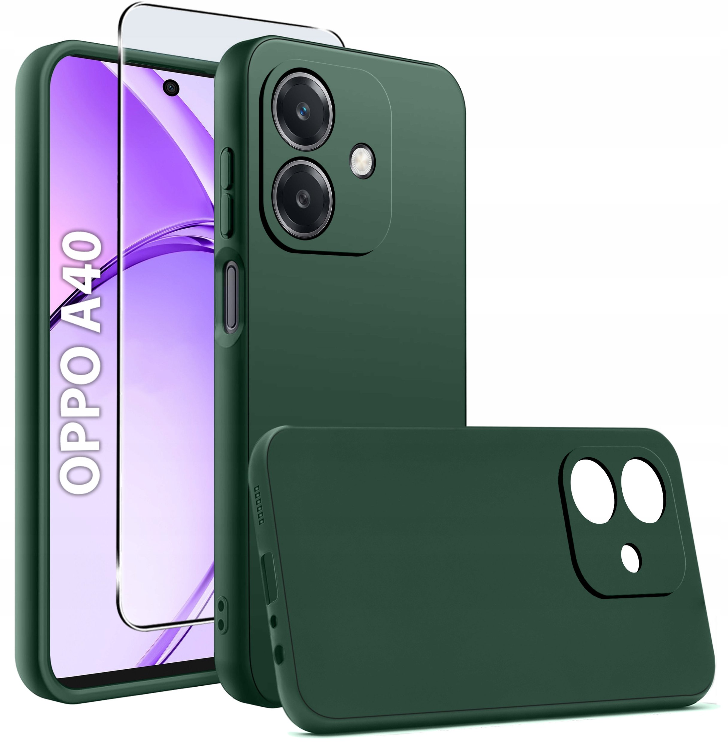 Etui do Oppo A40 | A40M CASE Gumowe Matowe Silikon Slim + SZKŁO 9H