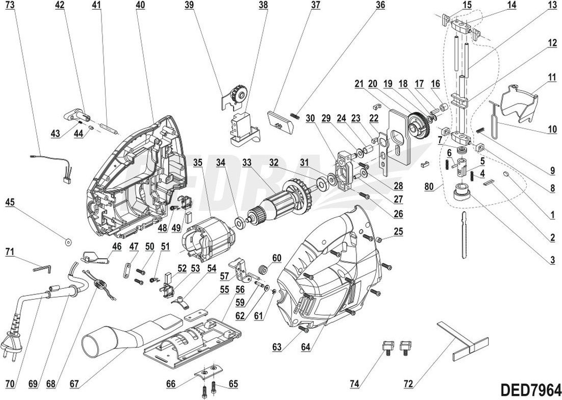 Dedra Uchwyt brzeszczotu kpl.