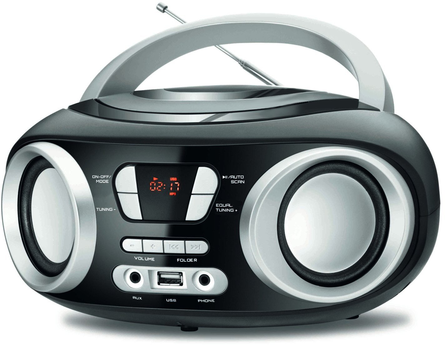 Boombox Radio FM z bluetooth Manta Black Chilli