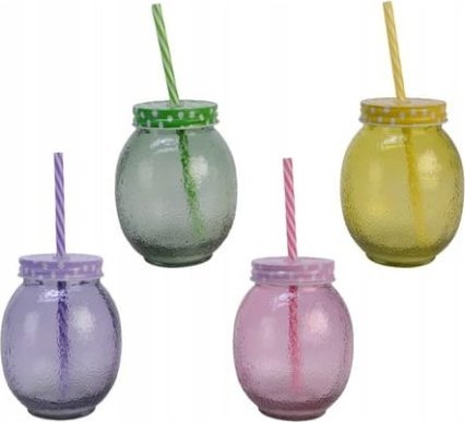 Kaemingk Słoik szklany z zakrętką na napój 13,5x10 cm