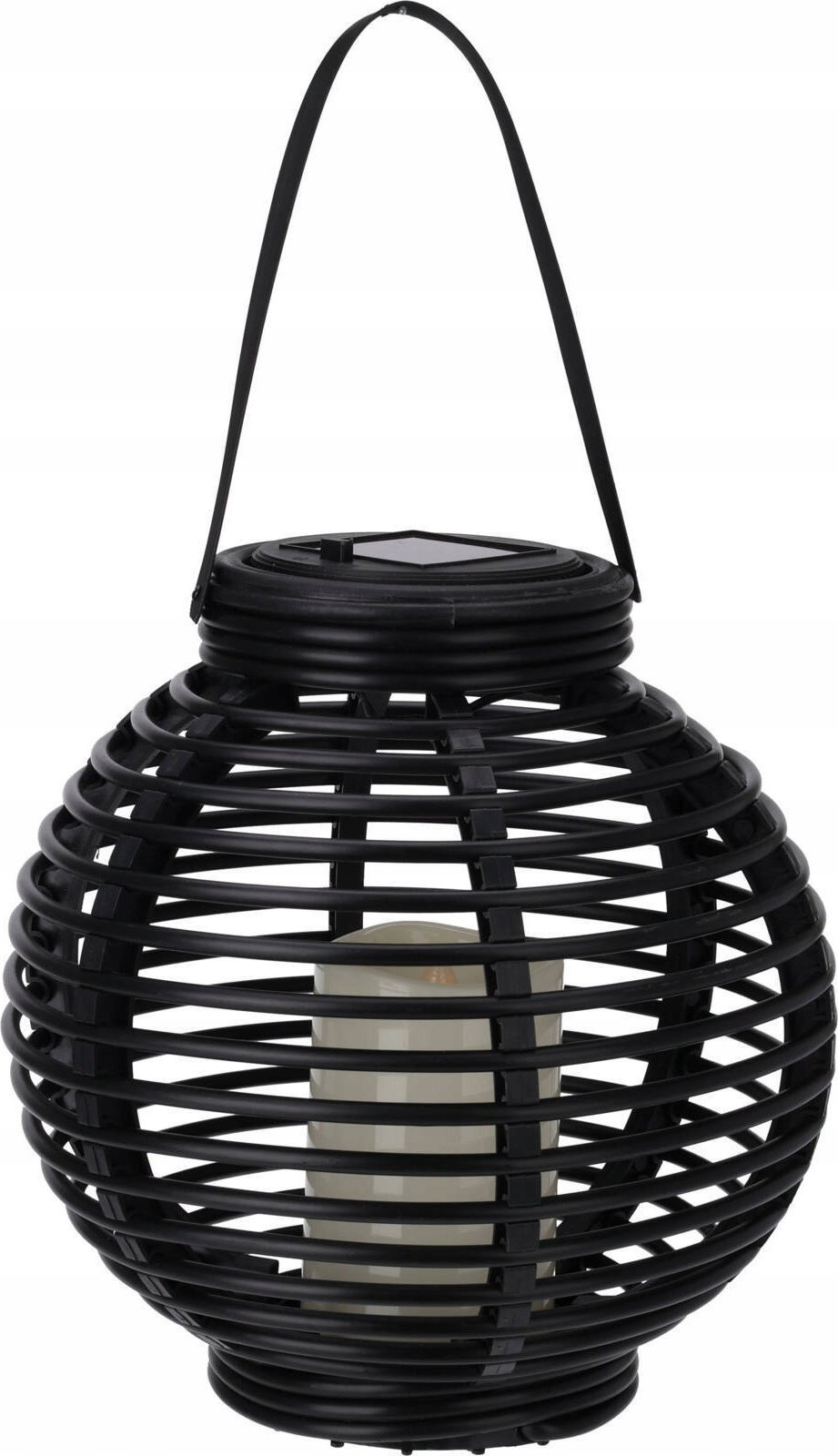 ProGarden Lampion solarny, czarna kula, Ø 21 cm