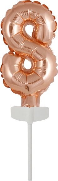 AMSCAN Balon foliowy mini cyfra 8 różowe złoto 6,5x12cm