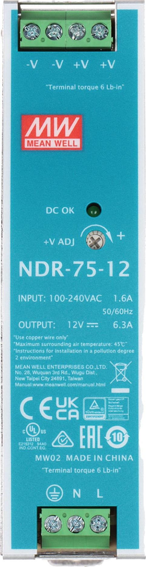 Mean Well ZASILACZ IMPULSOWY NDR-75-12 MEAN WELL